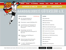 Tablet Screenshot of handballkreis-guetersloh.de